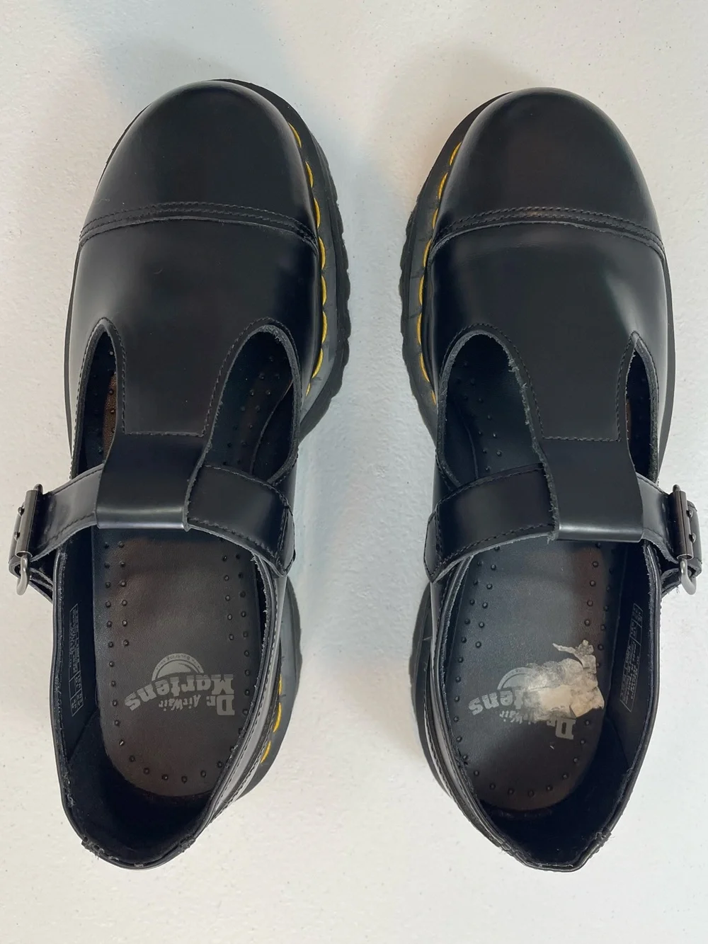 Dr. Martens Bethan Black T-Bar Mary Jane Shoes w/ Quad Platform Sole - Size 10